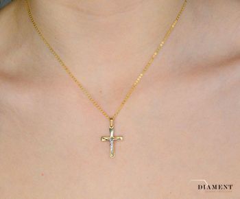 Złoty krzyżyk na łańcuszek z wizerunkiem Jezusa  DIA-ZAW-9139-333 (2).JPG