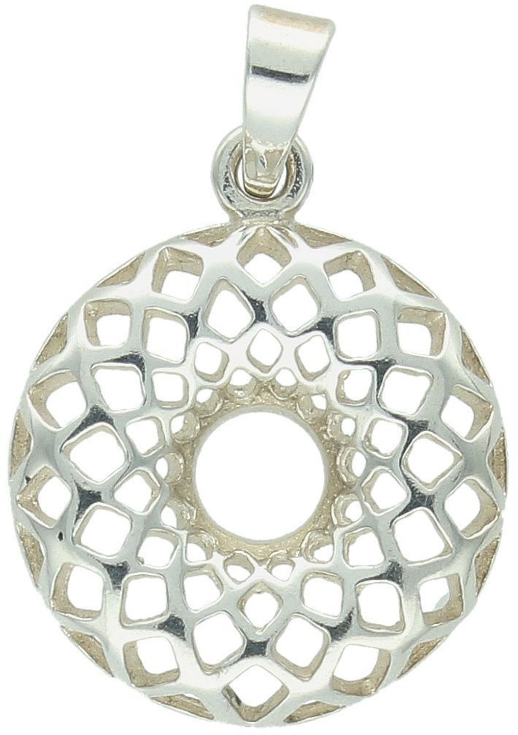 Zawieszka srebrna okrągła ażurowa próba 925, DIA-ZAW-9382-925 Elegancka zawieszka srebrna o okrągłym kształcie, ozdobiona ażurowym wzorem, wykonana ze srebra próby 925, 1.jpg