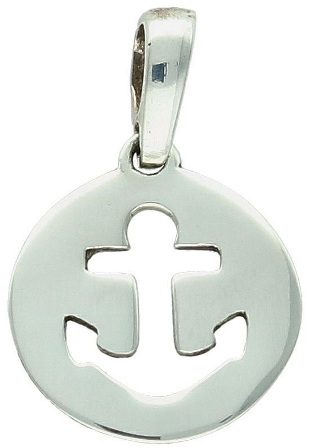 Zawieszka kotwica w kółeczku próba 925, DIA-ZAW-9390-925 Stylowa zawieszka w kształcie kotwicy umieszczonej w delikatnym kółeczku, wykonana ze srebra próby 925 1.jpg