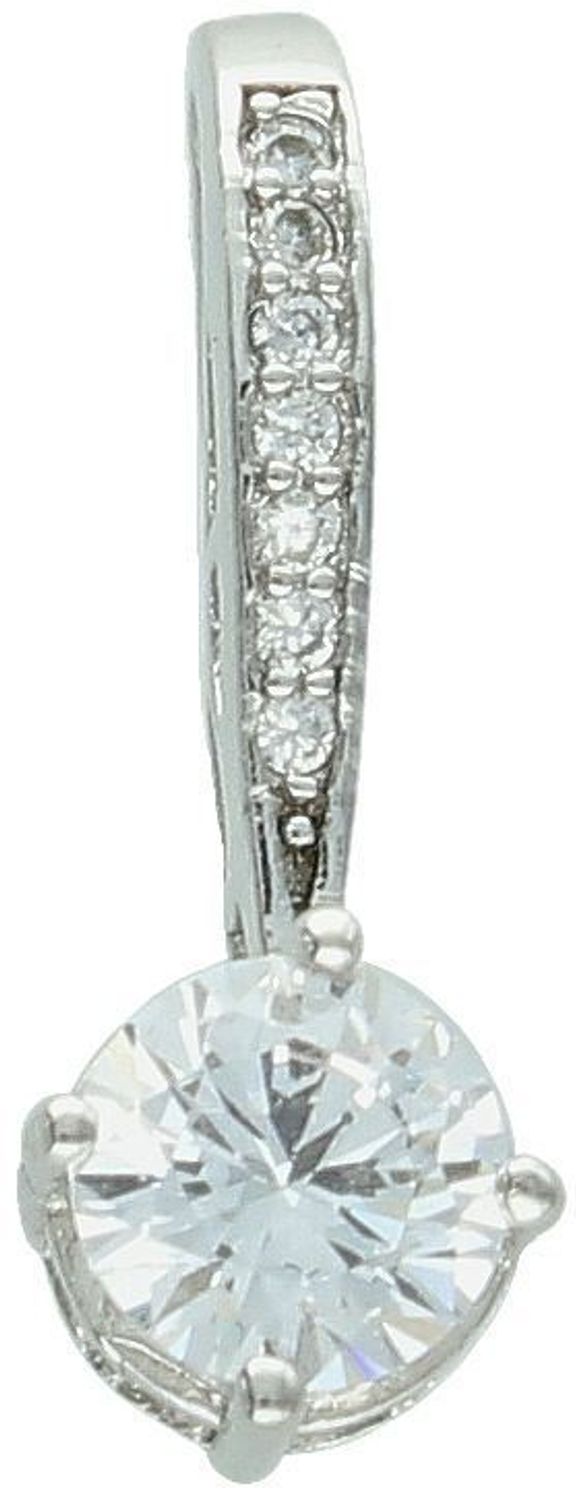 Zawieszka damska srebrna z okrągłą cyrkonią próba 925, DIA-ZAW-9408-925.jpg