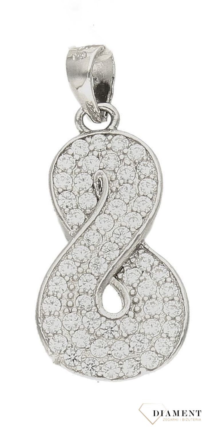 Srebrna zawieszka damska znak nieskończoności DIA-ZAW-9414-925d.jpg