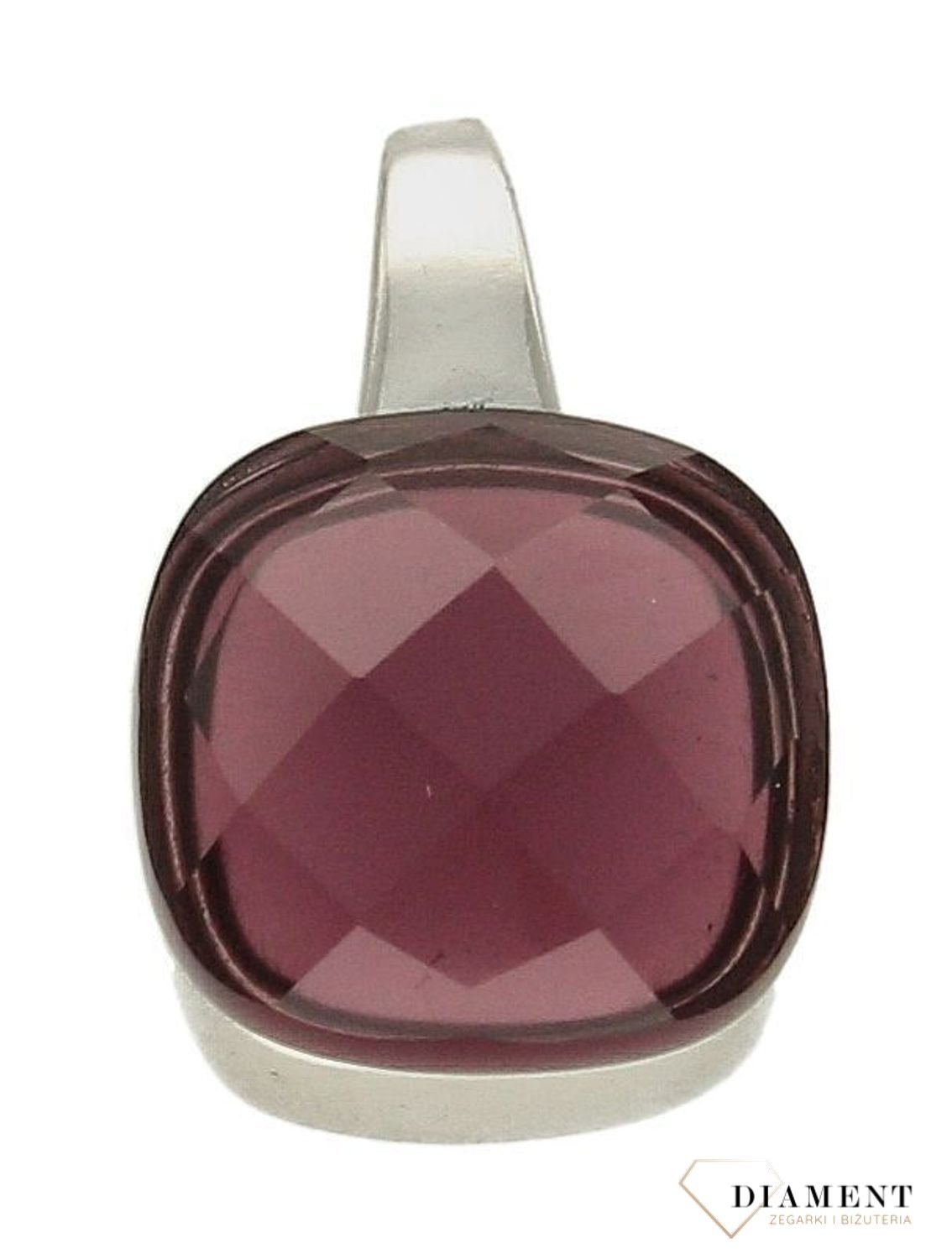 Srebrna zawieszka damska fioletowy kwadracik DIA-ZAW-9417-925s.jpg