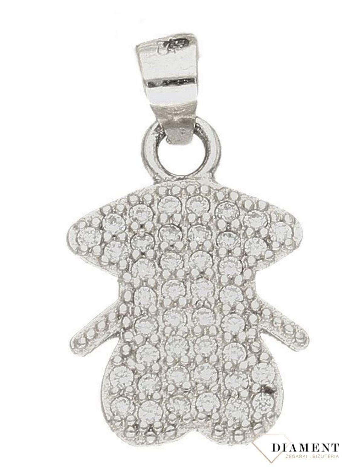 Srebrna zawieszka damska ludzik z cyrkonii DIA-ZAW-9419-925k.jpg