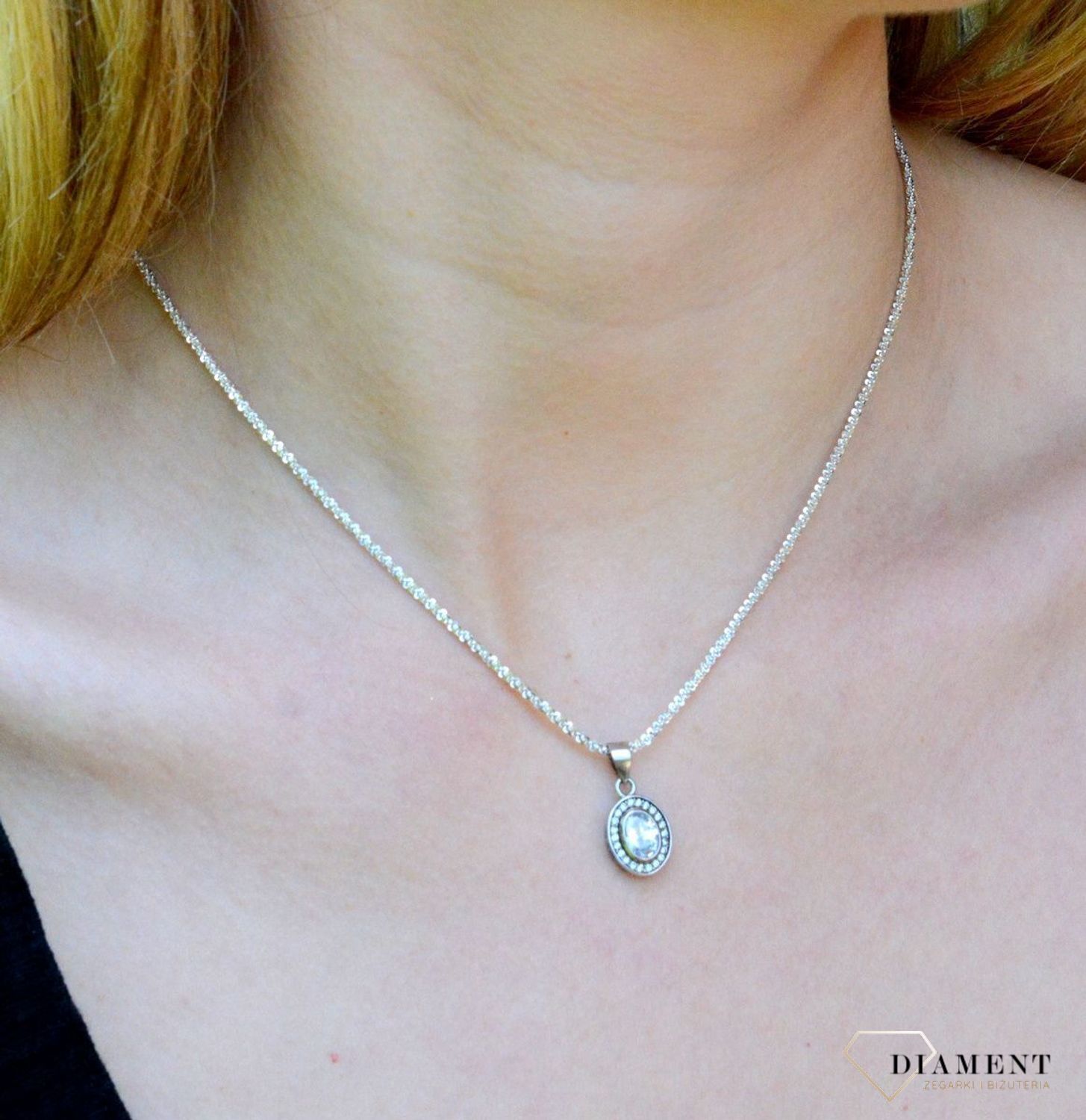 Srebrna zawieszka owalna damska cyrkonie DIA-ZAW-9436-925d.jpg