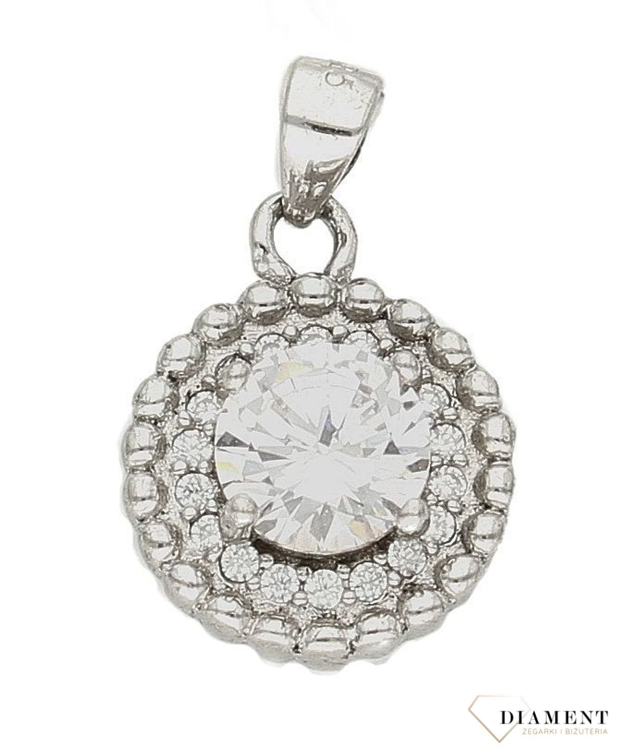 Srebrna zawieszka damska z cyrkoniami DIA-ZAW-9444-925d.jpg