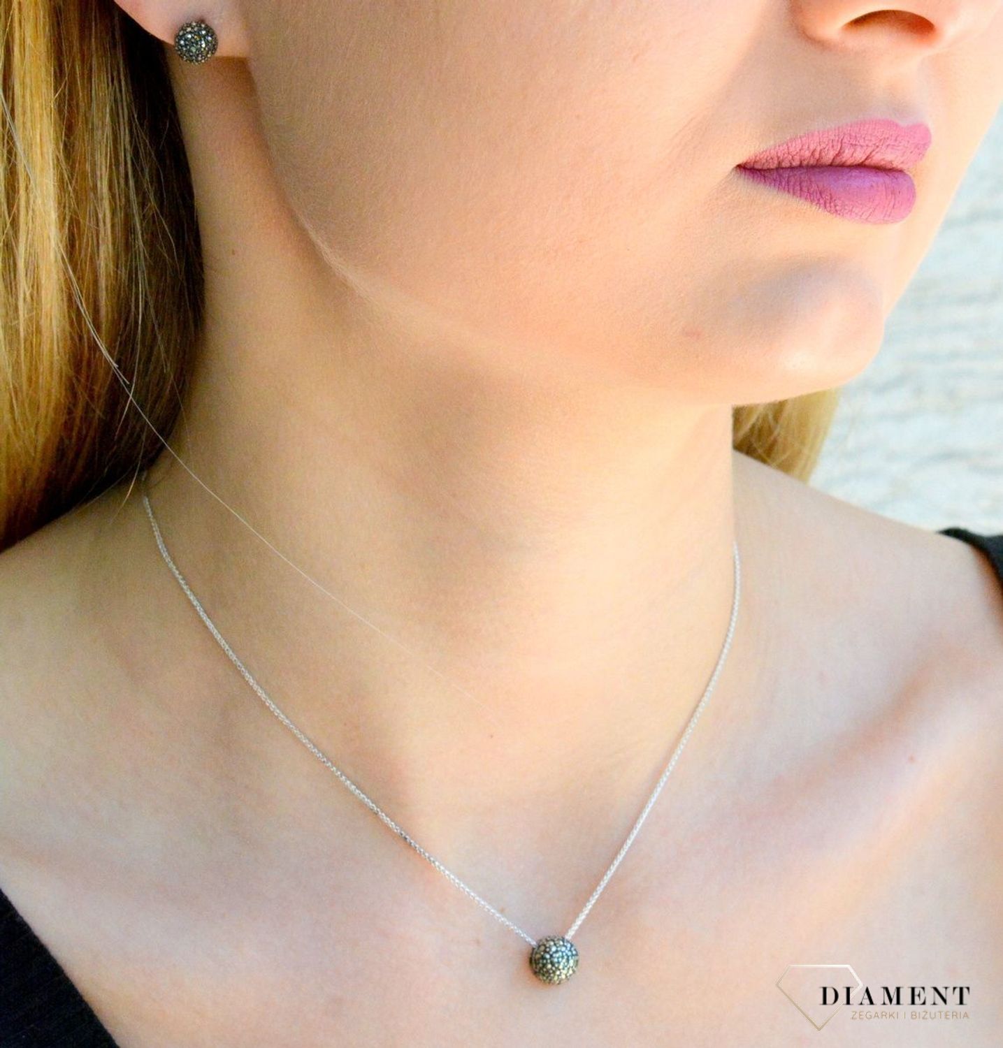 Srebrna zawieszka kulka z markazytami DIA-ZAW-9451-925c.jpg
