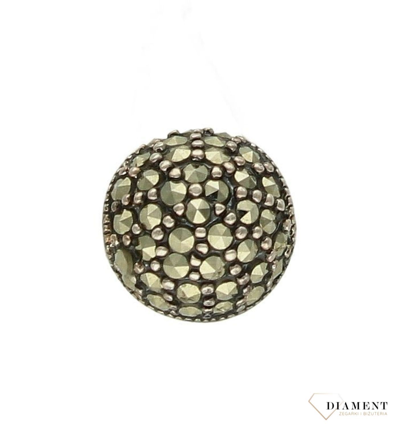 Srebrna zawieszka kulka z markazytami DIA-ZAW-9451-925c.jpg
