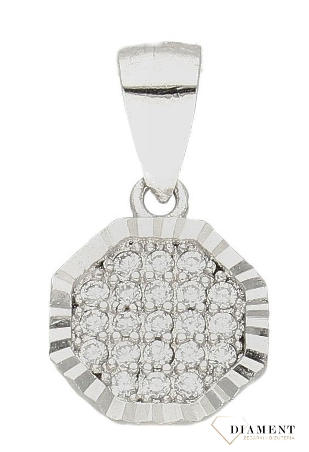 Srebrna zawieszka damska lśniąca DIA-ZAW-9457-925df.jpg