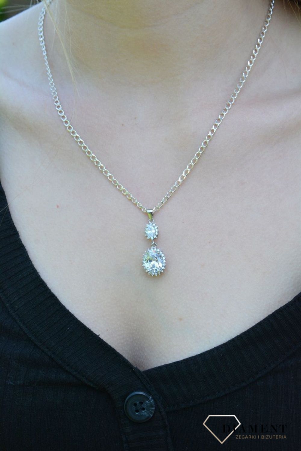 Srebrna zawieszka owalna z dużą cyrkonią DIA-ZAW-9463-925vc.jpg