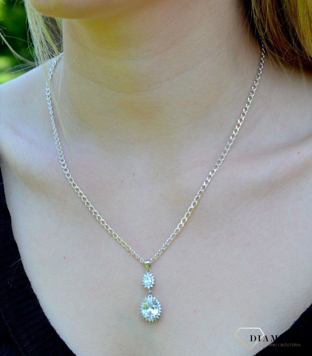 Srebrna zawieszka owalna z dużą cyrkonią DIA-ZAW-9463-925vc.jpg