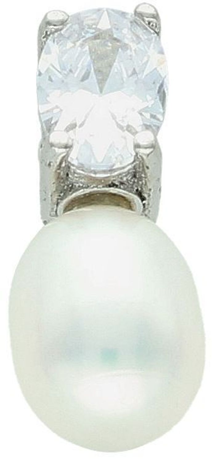 Zawieszka srebrna próba 925 perła zdobiona cyrkonią DIA-ZAW-9470-925 Delikatna i kobieca zawieszka, która łączy w sobie klasyczne piękno perły z subtelnym blaskiem cyrkonii. 1.jpg