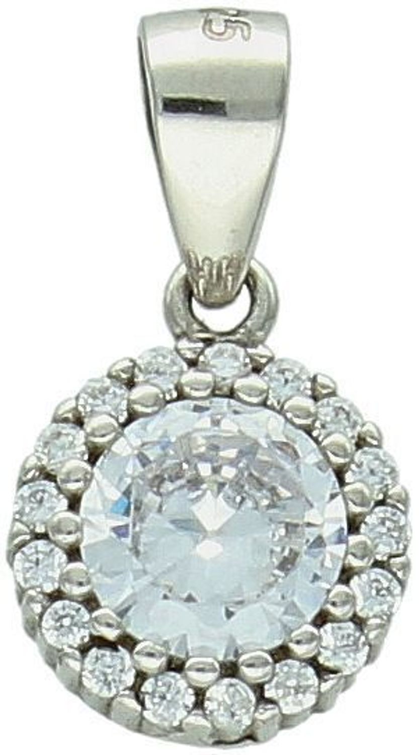 Zawieszka srebrna okrągła z cyrkoniami próba 925, DIA-ZAW-9606-925 Elegancka i subtelna – zawieszka srebrna DIA-ZAW-9606-925 to idealny wybór dla kobiet, które szukają biżuterii 1.jpg