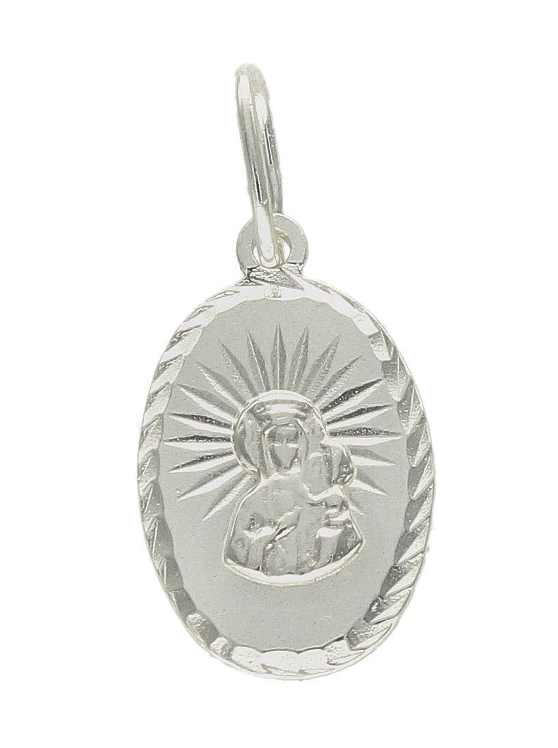 Srebrna zawieszka owalny medalik Matka Boska z dzieciątkiem DIA-ZAW-9633-925. Srebrny medalik. Medalik owalny z Matką Boską. Srebrny medalik damski, męski. Medalik idealny pomysł na prezent..jpg