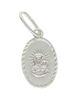Srebrna zawieszka owalny medalik Matka Boska z dzieciątkiem DIA-ZAW-9642-925. Srebrny medalik. Medalik owalny z Matką Boską. Srebrny medalik damski, męski. Medalik idealny pomysł na prezent..jpg