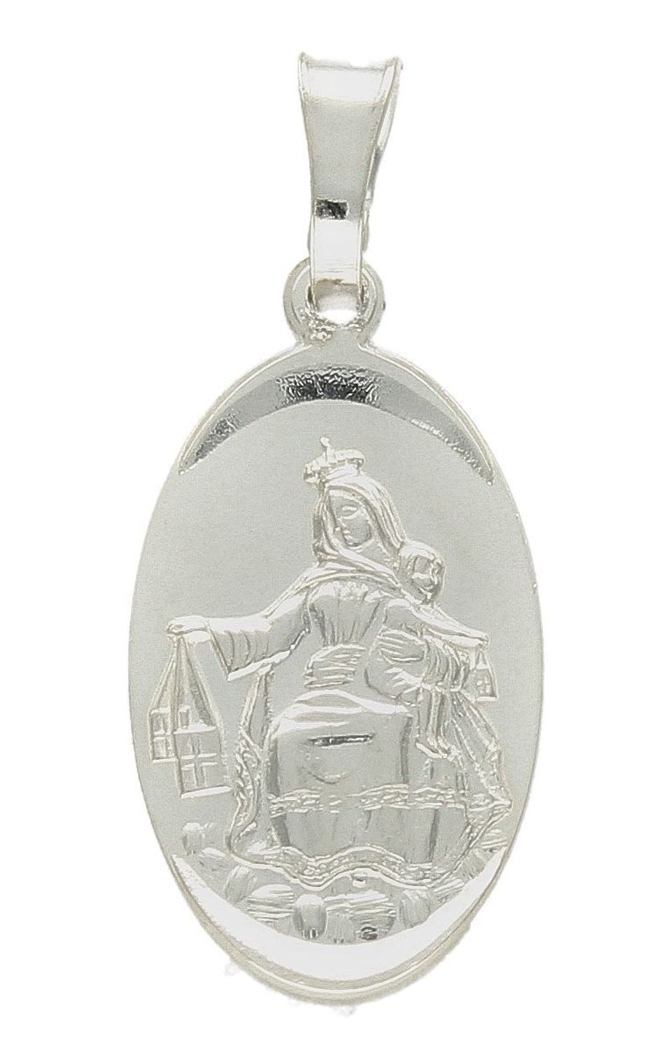 Srebrna zawieszka owalny medalik dwustronny Szkaplerz DIA-ZAW-9643-925. Srebrny medalik. Srebrna zawieszka dwustronna. Medalik święty szkaplerz. Srebrny medalik z Jezusem i Matką Boską. Medalik idealny pomysł na prezent (2).jpg