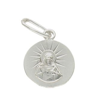 Srebrna zawieszka okrągły medalik dwustronny Szkaplerz DIA-ZAW-9652-925. Srebrny medalik. Srebrna zawieszka dwustronna. Medalik święty szkaplerz. Srebrny medalik z Jezusem i Matką Boską. Medalik idealny pomysł na prezent (1).jpg