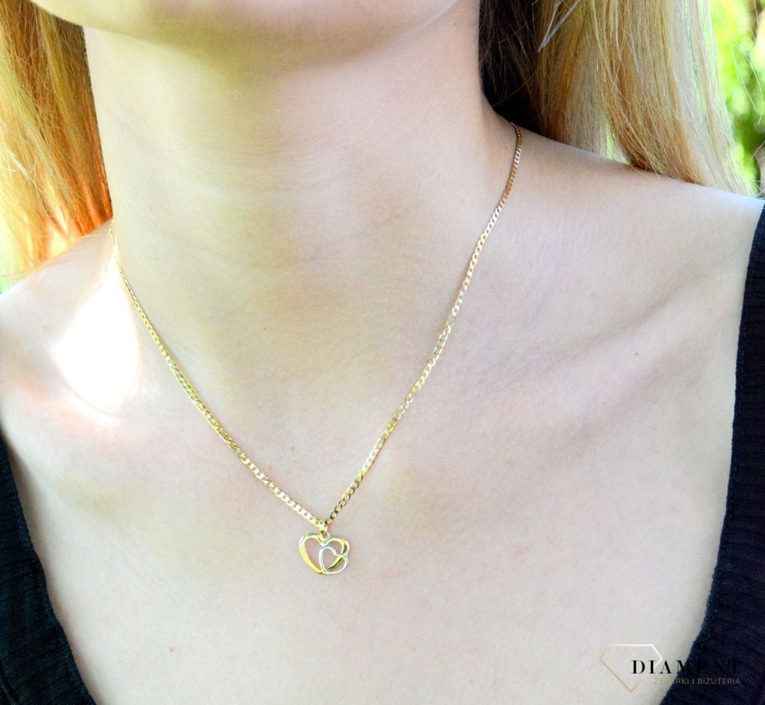 Zawieszka złota 585 delikatne dwa serca DIA-ZAW-9777-585df.jpg