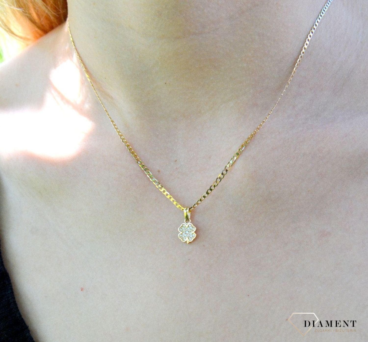 Zawieszka złota 585 koniczynka z cyrkoniami DIA-ZAW-9781-585df.jpg