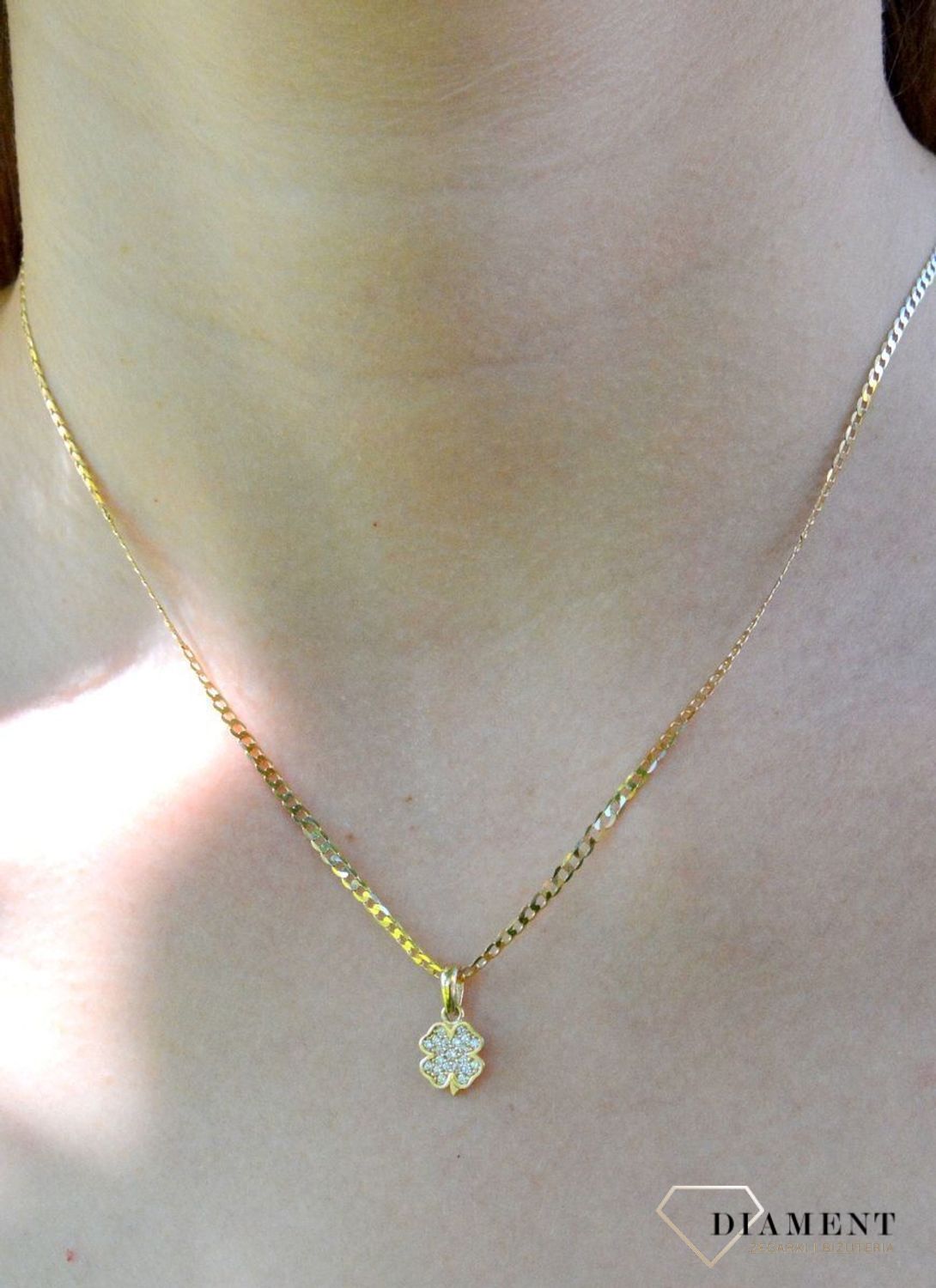 Zawieszka złota 585 koniczynka z cyrkoniami DIA-ZAW-9781-585df.jpg