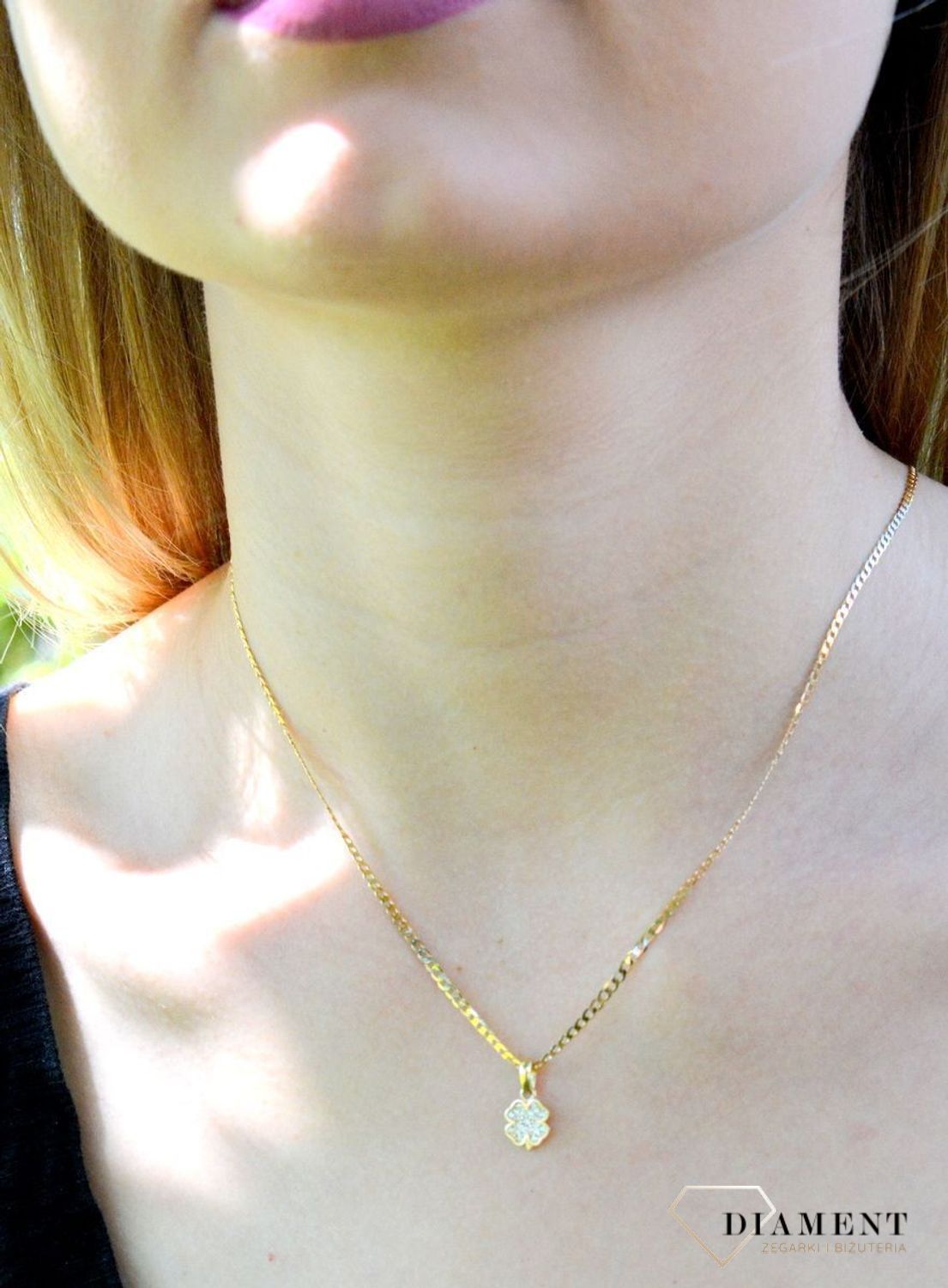 Zawieszka złota 585 koniczynka z cyrkoniami DIA-ZAW-9781-585df.jpg