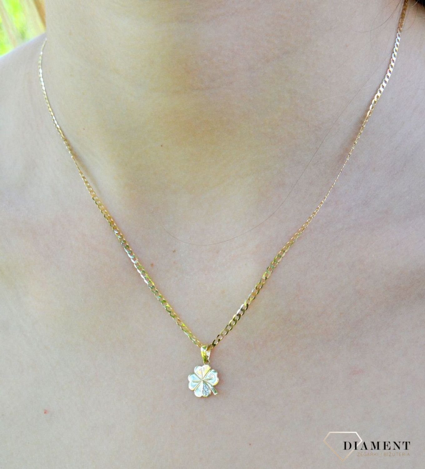 Zawieszka złota 585 koniczynka z cyrkoniami DIA-ZAW-9782-585hj.jpg