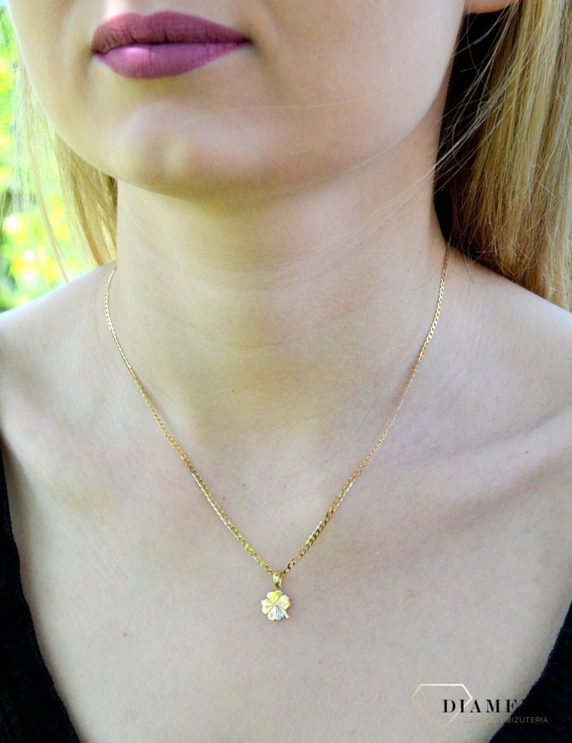 Zawieszka złota 585 koniczynka z cyrkoniami DIA-ZAW-9782-585hj.jpg