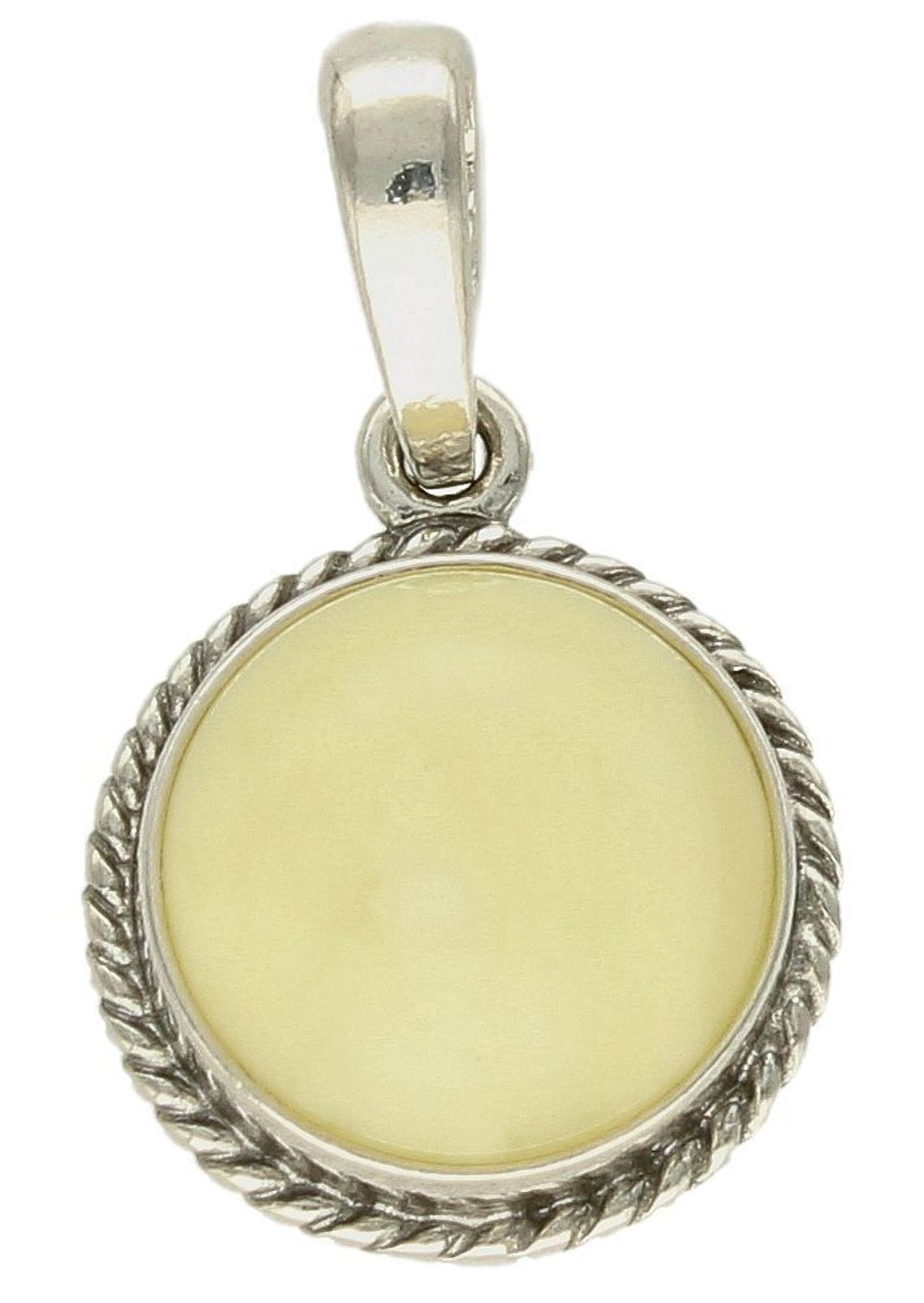 Srebrna zawieszka damska z mlecznym bursztynem o okrągłym kształcie DIA-ZAW-9915-925. Srebrna zawieszka damska. Srebrna zawieszka idealna na prezent. Zawieszka damska z kamieniem. Zawieszka srebrna damska z bursztynem bałtycki.jpg