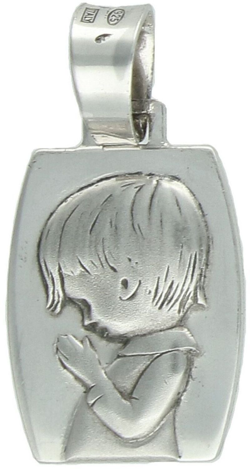 Srebrny medalik prostokątny z wizerunkiem chłopca 925 DIA-ZAW-CHŁOPIEC-925 – pamiątka religijna.jpg