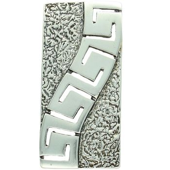 Stylowa srebrna zawieszka damska próby 925, prostokątna, zdobiona wzorem drogi greckiej. Elegancka biżuteria o wadze 6,01 g, idealna na prezent.1.jpg