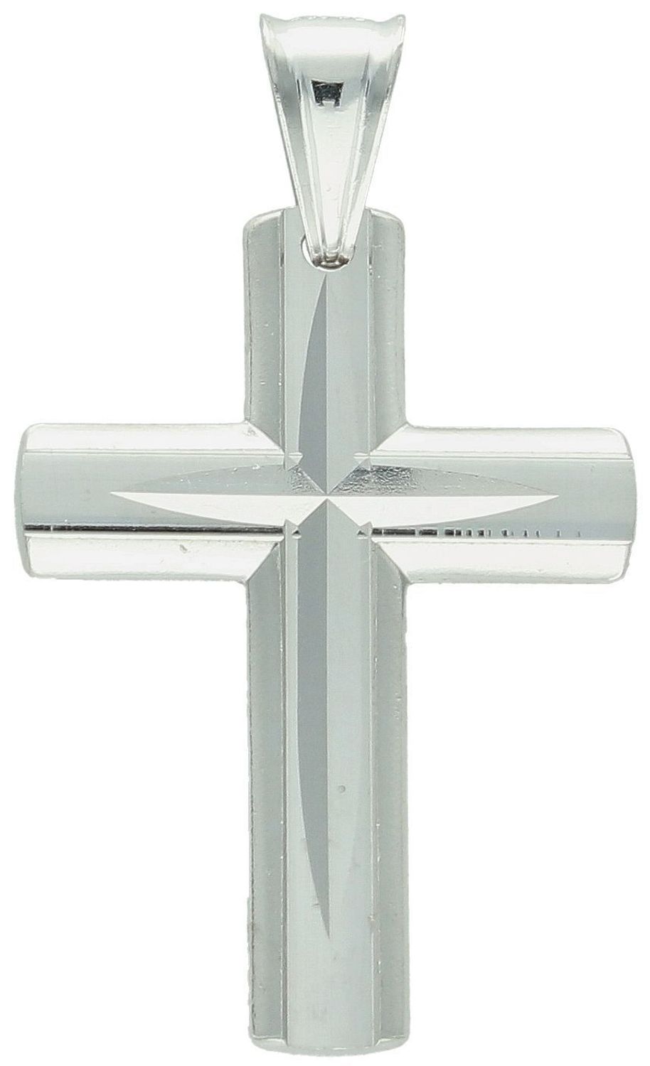 Srebrny krzyżyk ze żłobieniem – zawieszka 925  Prezent na Komunię lub Chrzest.jpg