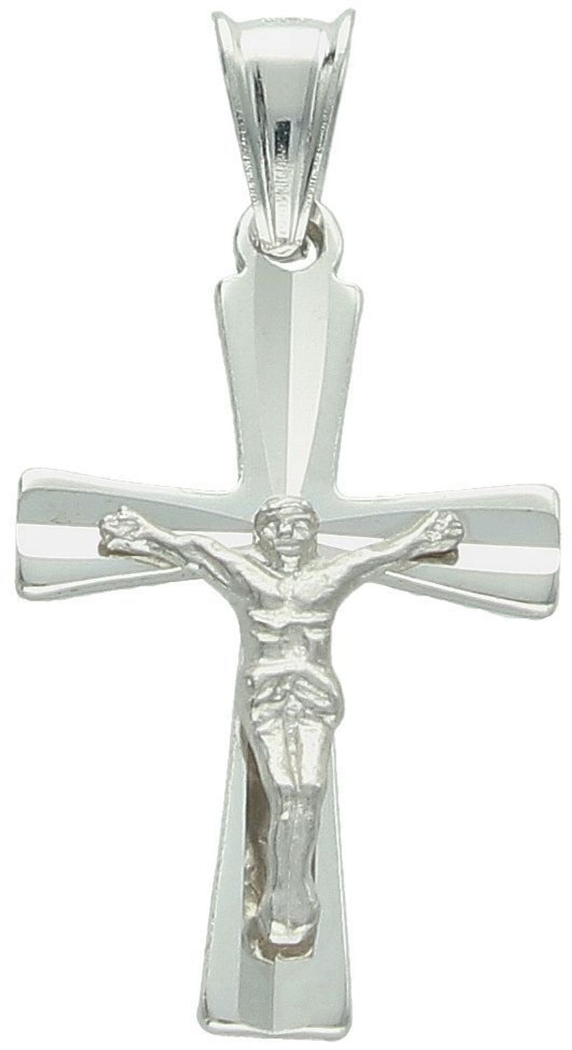 Srebrny krzyżyk z Jezusem – zawieszka 2,8 cm  Srebro 925  Prezent religijny.jpg