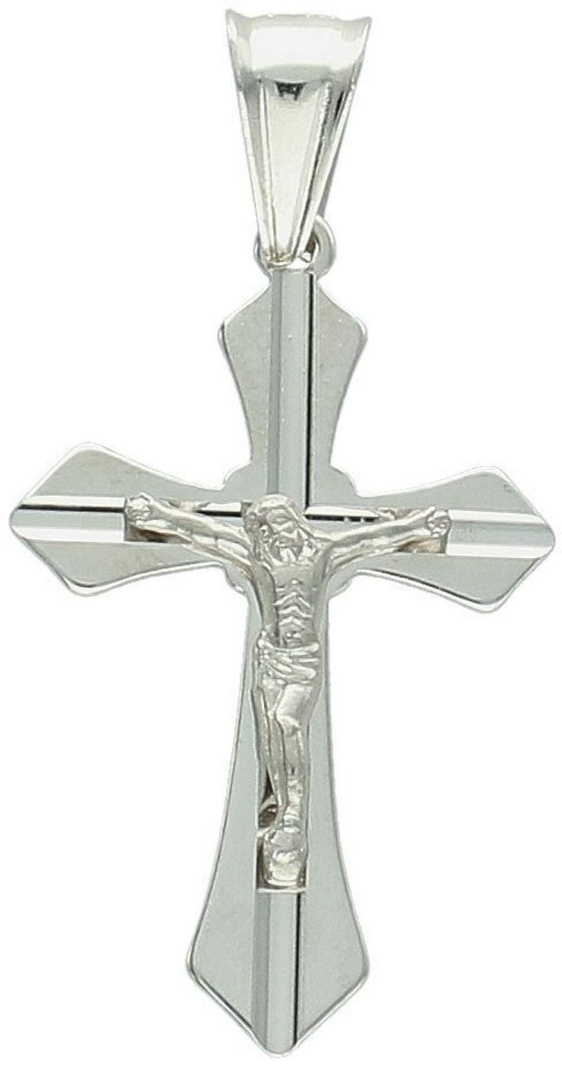 Srebrny krzyżyk z Jezusem – zawieszka sakralna  Srebro 925  Prezent na Komunię.jpg