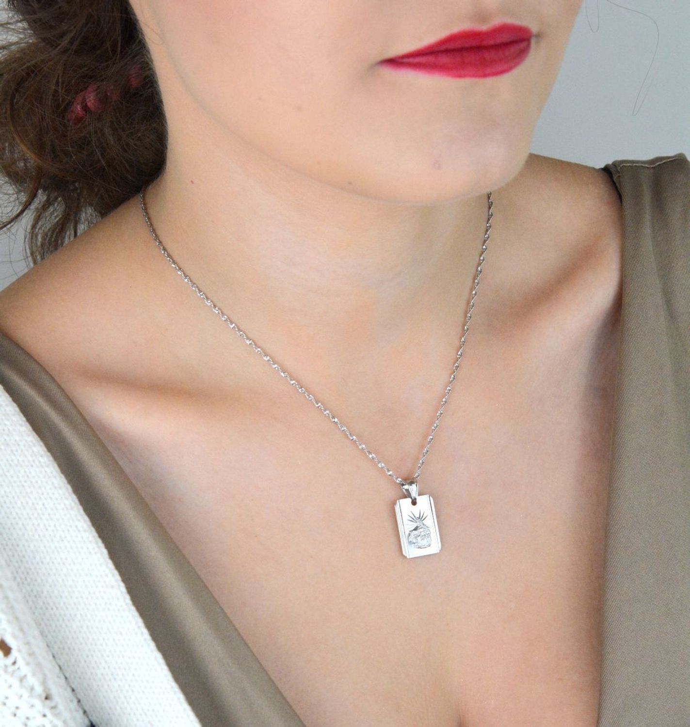 Srebrny medalik szkaplerz dwustronny – zawieszka prostokątna  Srebro 925.jpg