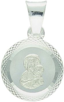 Zawieszka srebrna próby 925 – medalik Matka Boska z Dzieciątkiem. Wymiary 2,0x1,2 cm, waga 1,06 g. Symbol wiary i duchowej opieki.1.jpg