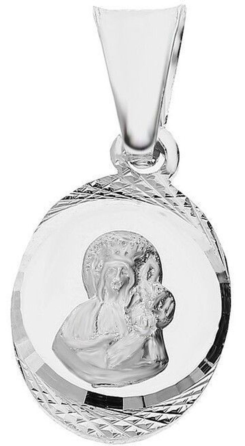 Srebrny medalik owalny Matka Boska Częstochowska DIA-ZAW-GMD139-925. Srebrny medalik święty. Medalik srebrny z Matką Boską Częstochowską. Medalik srebrny owalny. Medalik srebrny na komunię. Medalik srebrny na prezent. — kopia.jpg