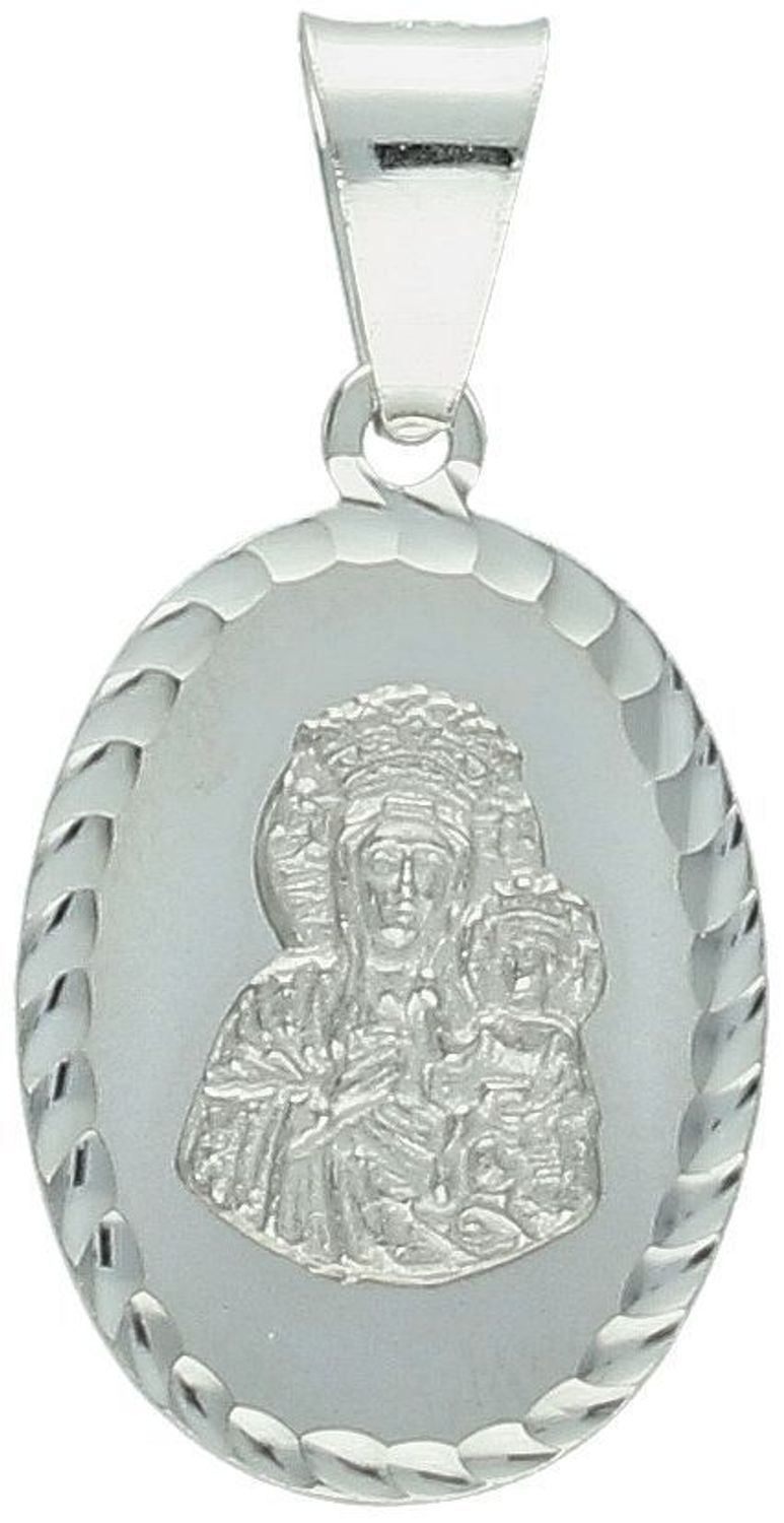 Srebrny medalik owalny z Maryją DIA-ZAW-GMD164R-925 – zawieszka 925 z grawerem  Prezent religijny.jpg