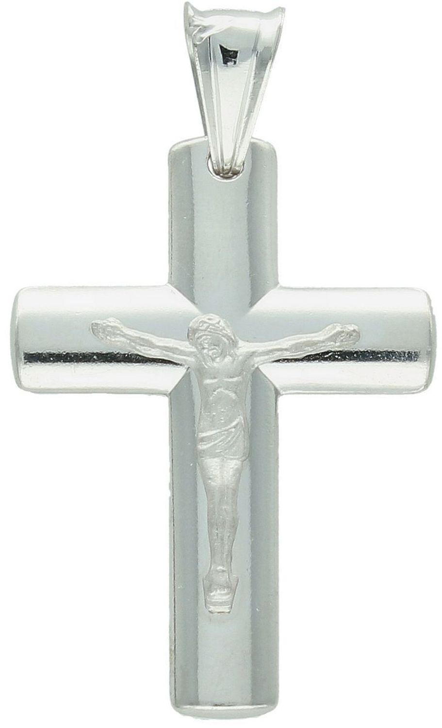 Zawieszka srebrna próby 925 – krzyż z Jezusem. Wymiary 4,0x2,4 cm, waga 4,82 g. Klasyczny symbol wiary i duchowej ochrony. Ponadczasowa pamiątka.1.jpg