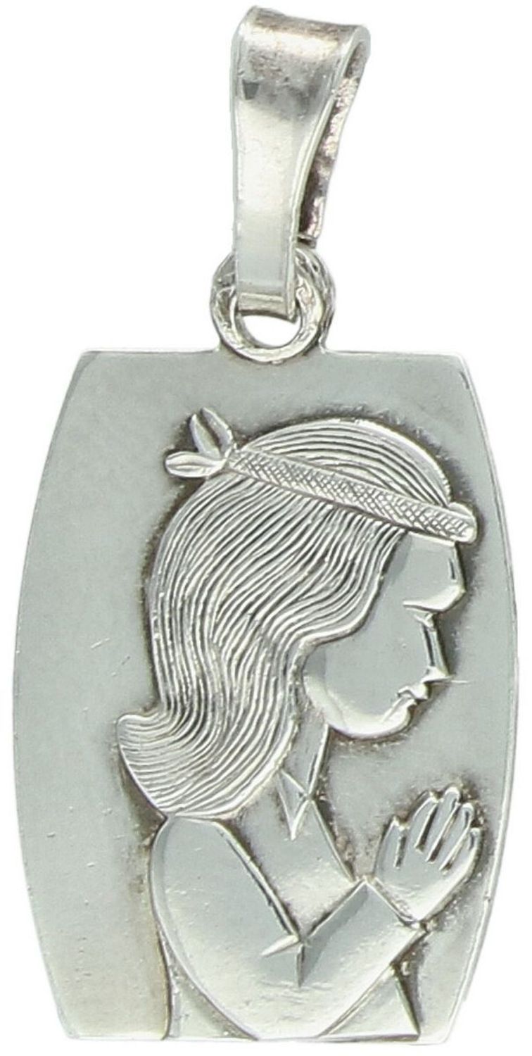 Srebrny medalik komunijny próby 925 DIA-ZAW-KOMUNIA-925 – dziewczynka modląca się.jpg