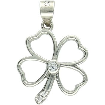 Delikatna srebrna zawieszka damska w kształcie koniczynki, zdobiona cyrkonią. Wykonana ze srebra próby 925, lekka i elegancka. Idealna na prezent i talizman szczęścia.1.jpg