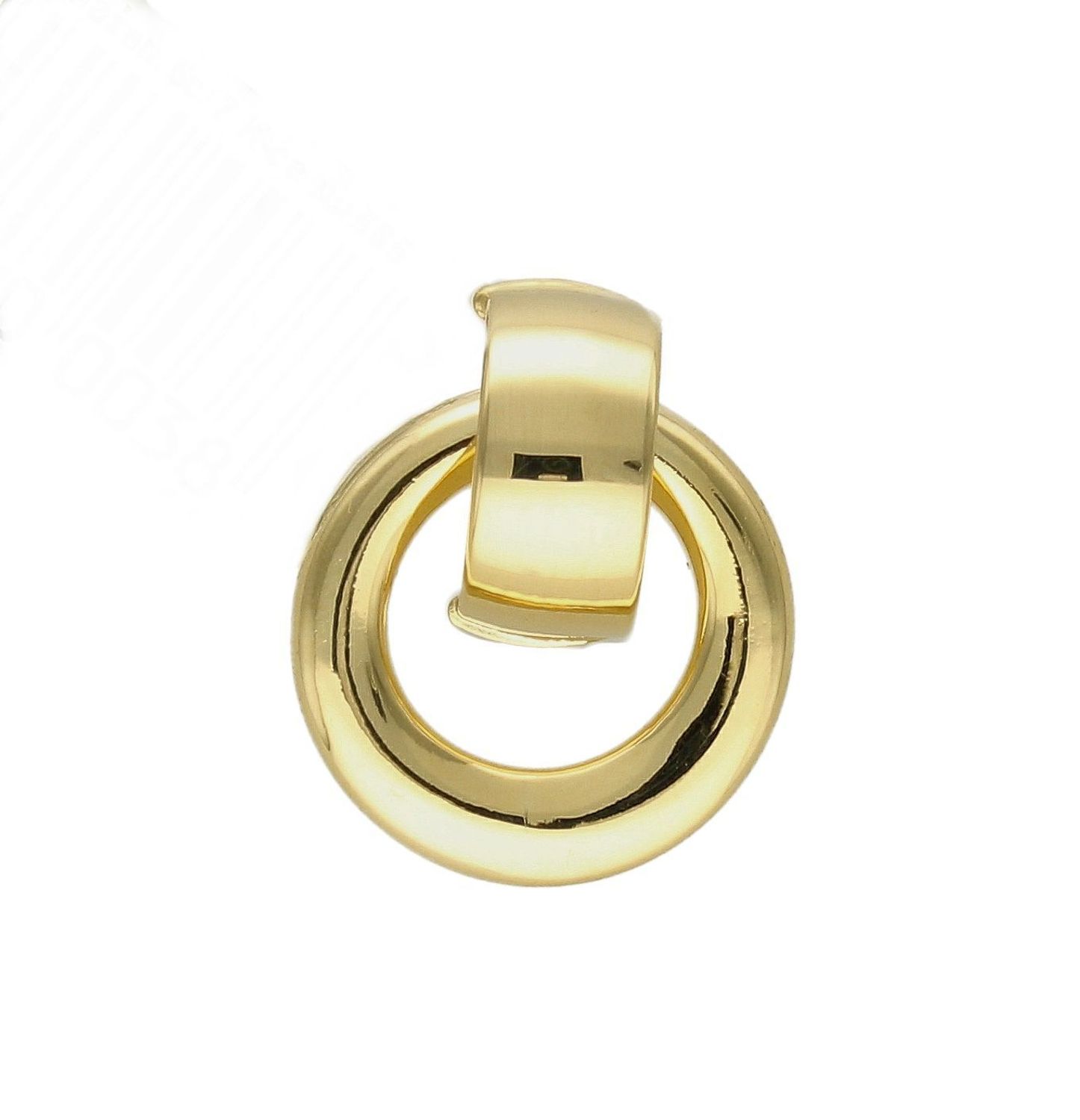 Złota zawieszka 585 kółko DIA-ZAW-LB.BT-11-Y-P-585. Złota zawieszka w owalnym kształcie składająca się z dwóch kółek wykonana z najwyższej próby 585. Zawieszka w ponadczasowym kształcie w złotej oprawie. Tak skomponowana.jpg