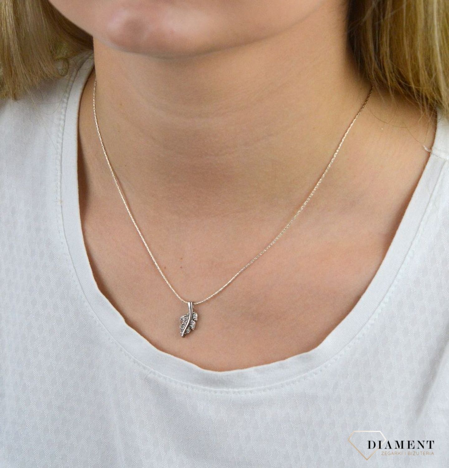 Srebrna zawieszka 925 'Listek na wietrze' DIA-ZAW-LISC1.jpg