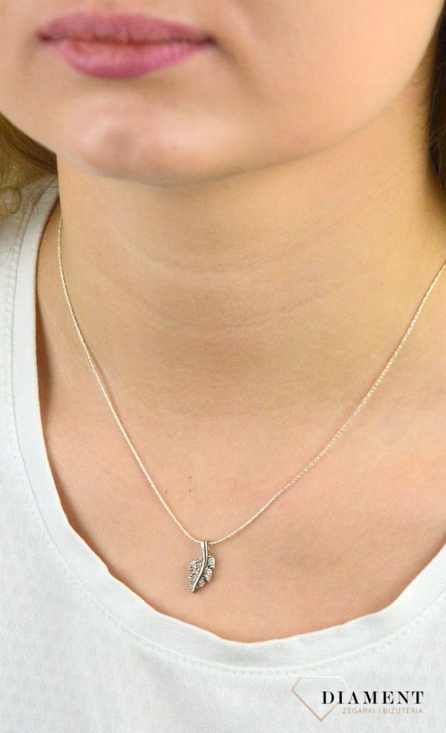 Srebrna zawieszka 925 'Listek na wietrze' DIA-ZAW-LISC1.jpg