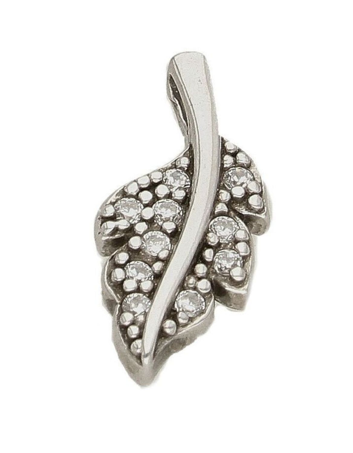Srebrna zawieszka 925 Liść z cyrkoniami – elegancki wisiorek damski.jpg
