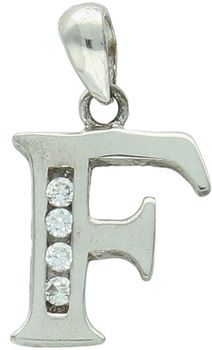 Zawieszka srebrna 925 DIA-ZAW-LITERKA-F3-925 – literka F zdobiona cyrkoniami. Wymiary 2,0x1,1 cm, waga 1,45 g. Subtelna i elegancka biżuteria – idealna na prezent z inicjałem.1.jpg