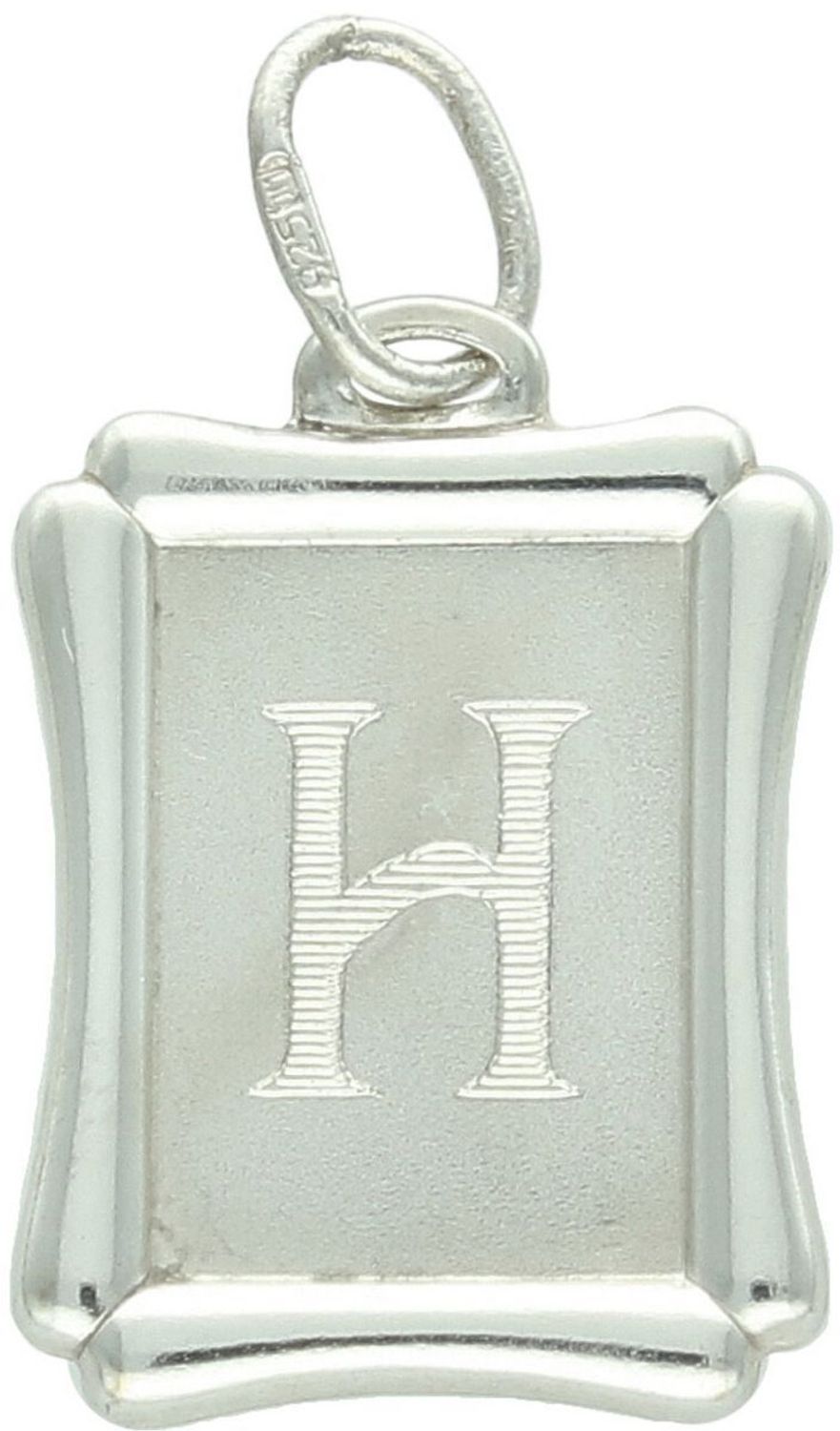 Srebrna zawieszka z literką H 925 DIA-ZAW-LITERKA-H8-925 Elegancka i minimalistyczna zawieszka srebrna w formie prostokątnej blaszki, wykonana z wysokiej jakości srebra próby 925. 1.jpg