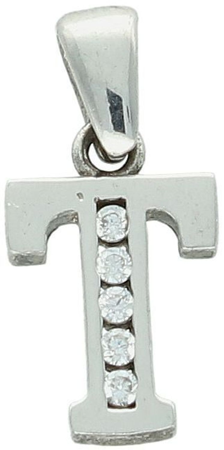 Srebrna zawieszka literka T z cyrkoniami  Próba 925 DIA-ZAW-LITERKA-T8-925 1,07 g przód.jpg