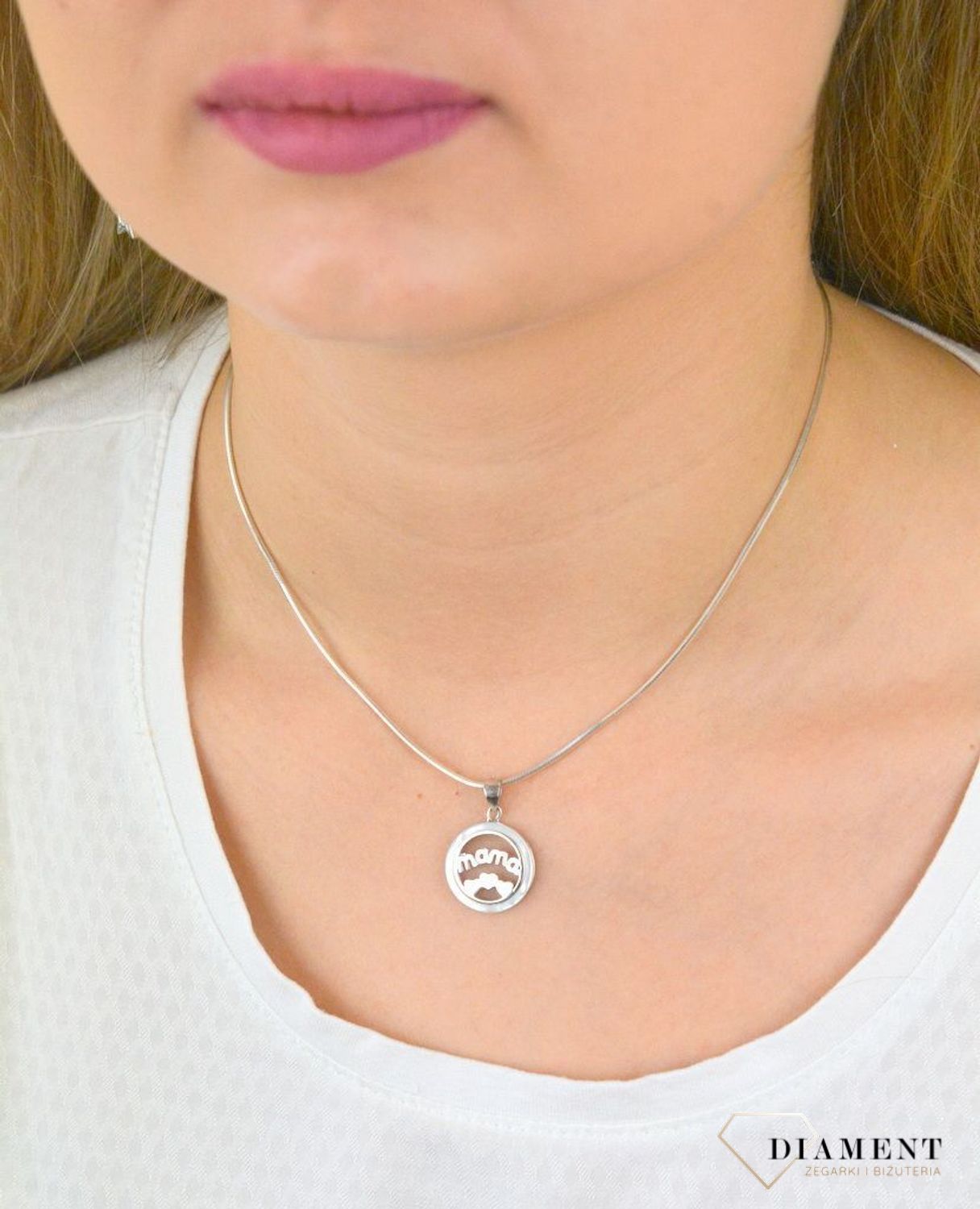 Srebrna zawieszka 925 'Dla mamy' z masą perłową DIA-ZAW-MAMA-925.jpg