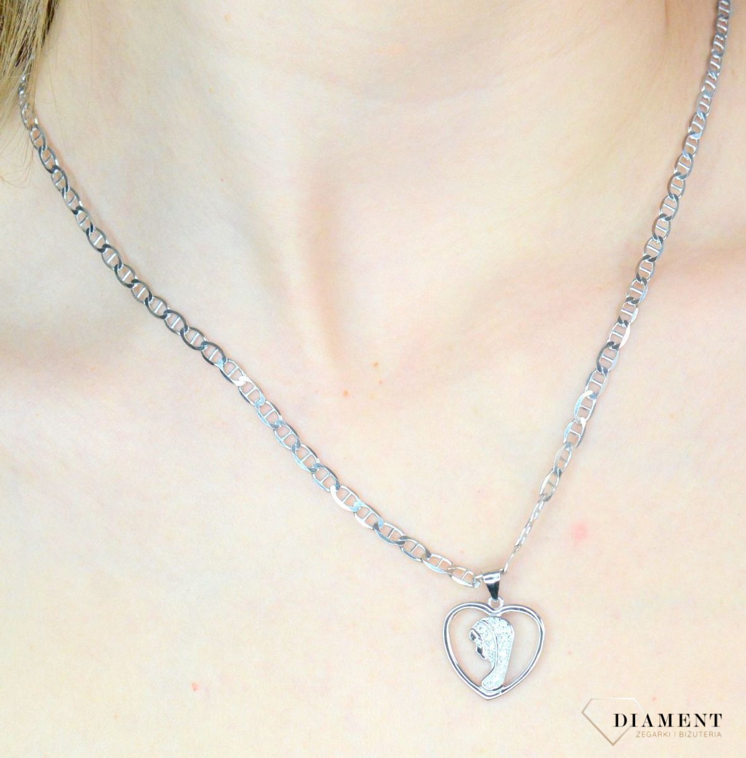 Srebrny medalik serce z Matką Boską Fatimską DIA-ZAW-MDS03-925.jpg