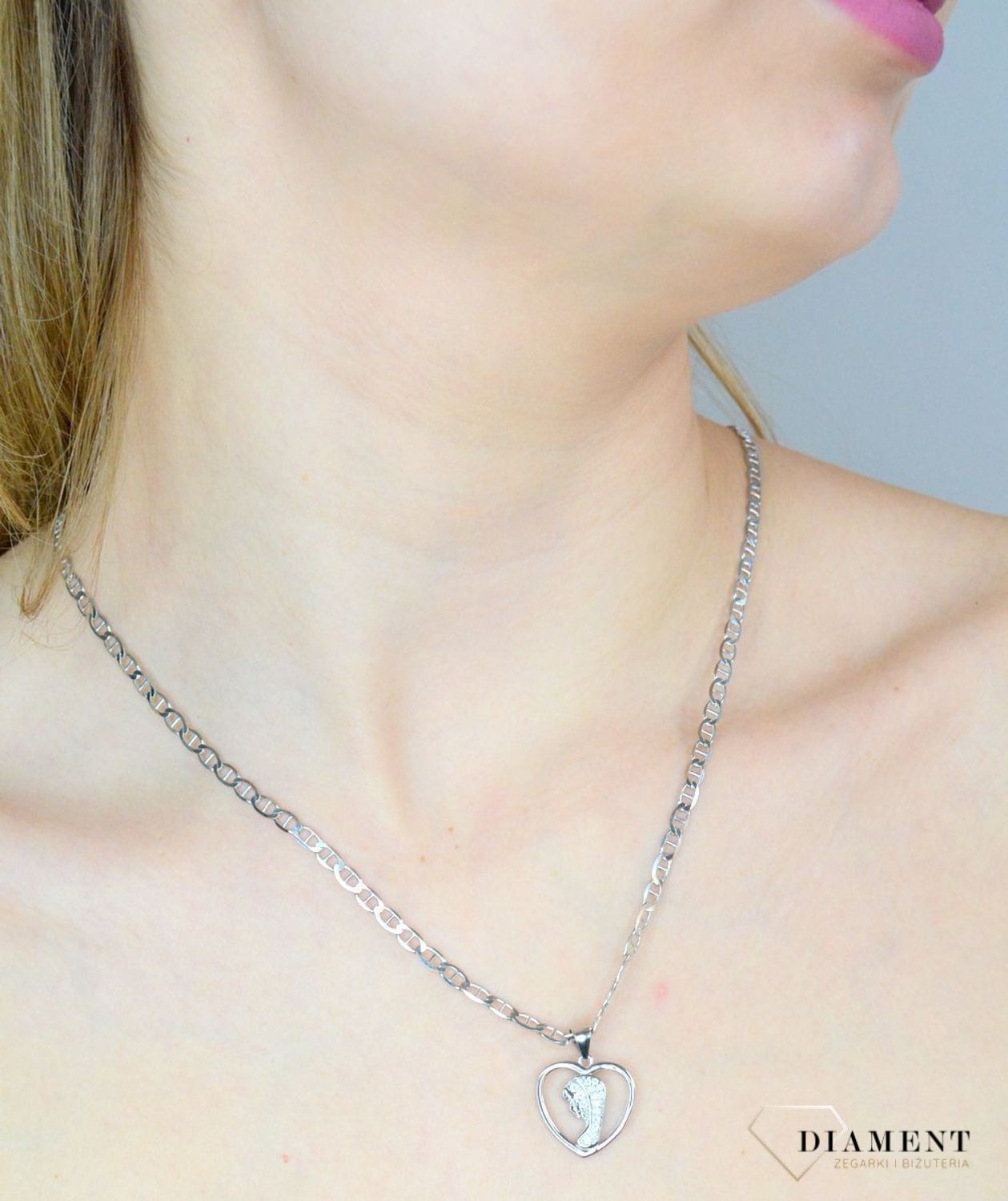 Srebrny medalik serce z Matką Boską Fatimską DIA-ZAW-MDS03-925.jpg