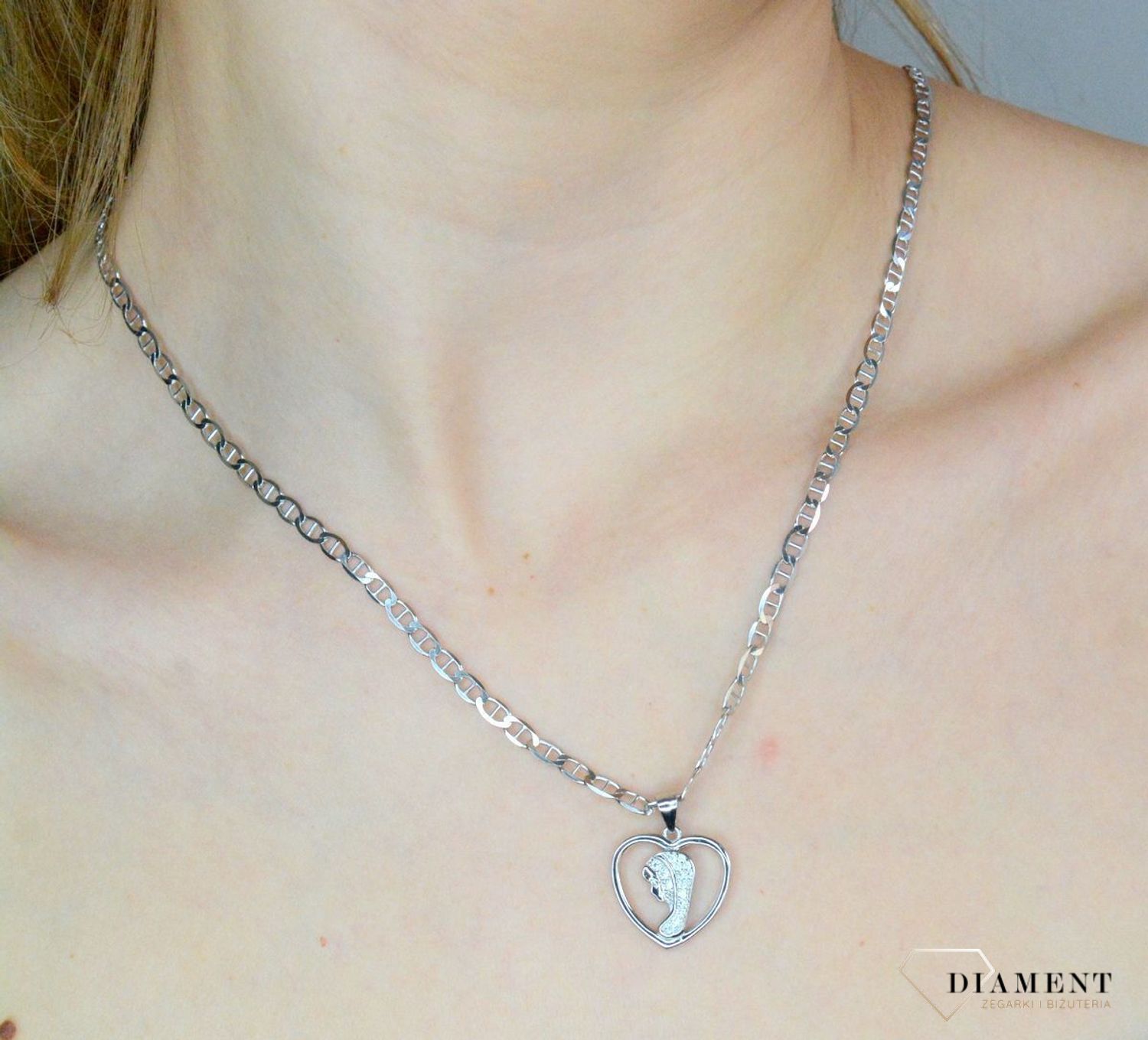 Srebrny medalik serce z Matką Boską Fatimską DIA-ZAW-MDS03-925.jpg